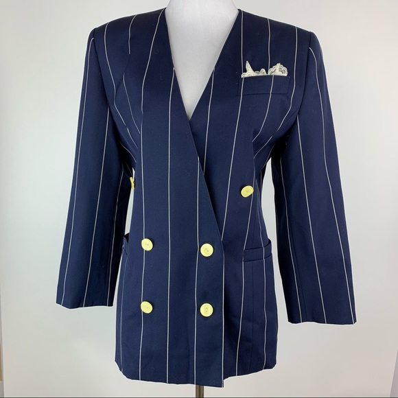 Vintage Jackets & Blazers - Vintage Mr. Jax Double Breasted Pinstripe Blazer